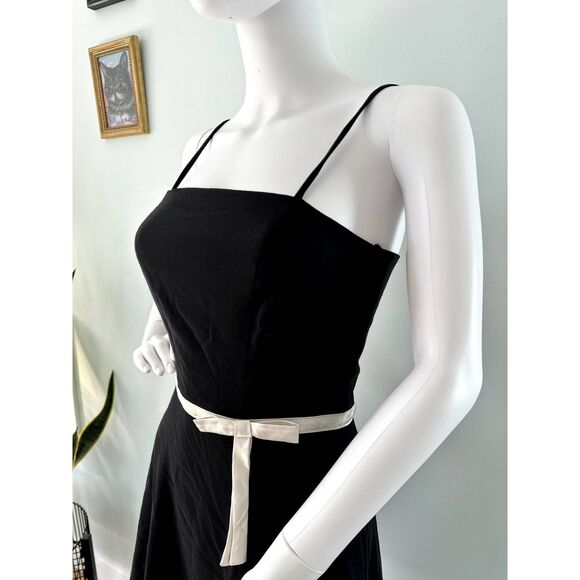 Vintage Y2K BCX Black Satin Trim Fit & Flare Dress Cocktail Party Dress size XS - Picture 9 of 11